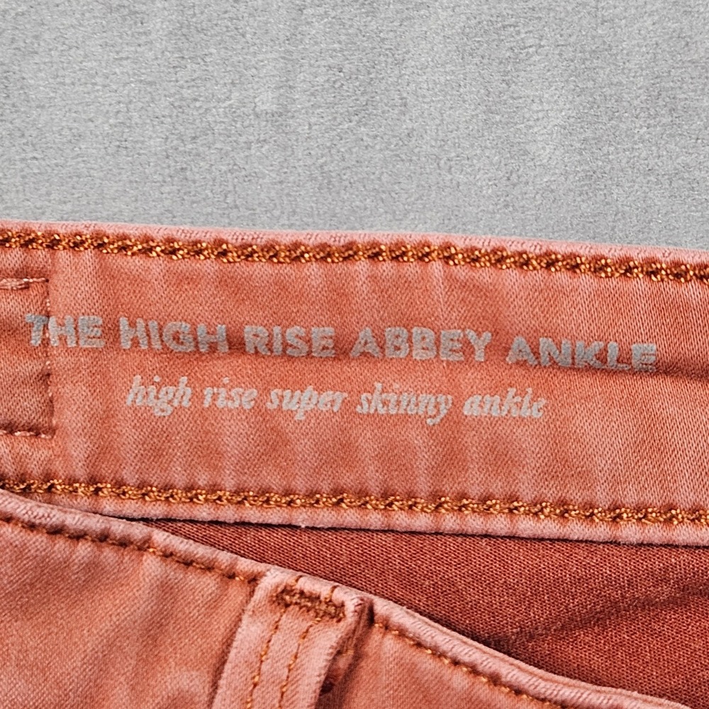AG x Anthropologie Jeans Womens 30R Pink The High Rise Abbey Ankle Super Skinny - Picture 5 of 12